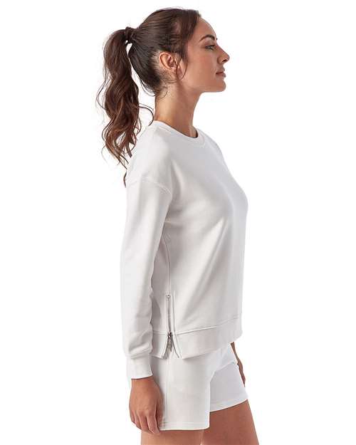 TriDri TD600 Women's Billie Side-Zip Crewneck Sweatshirt - Side view
