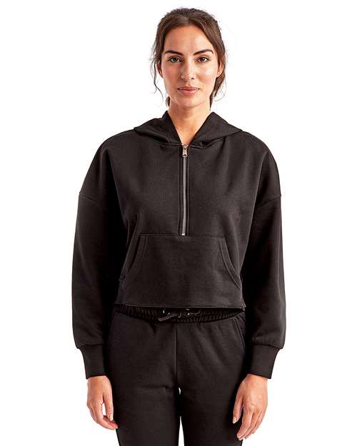 TriDri TD077 Women's Alice Half-Zip Hooded Sweatshirt - Front view