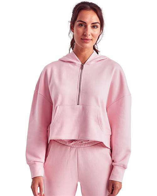 TriDri TD077 Women's Alice Half-Zip Hooded Sweatshirt - Front view