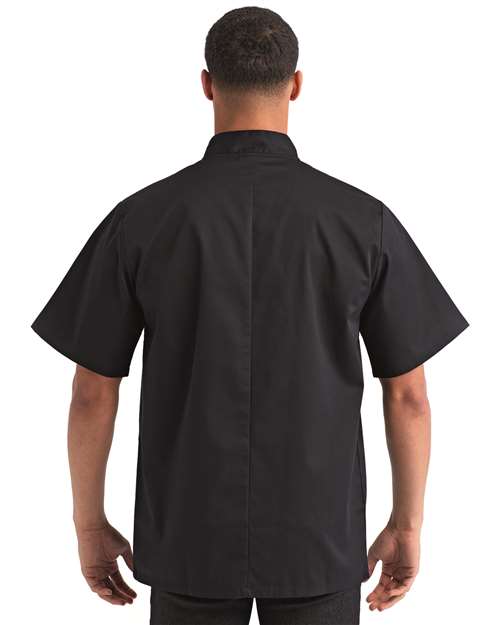 Artisan Collection by Reprime RP664 Unisex Ten Studded Front Short Sleeve Chef Coat - Back view