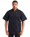 Artisan Collection by Reprime RP664 Unisex Ten Studded Front Short Sleeve Chef Coat - Front view