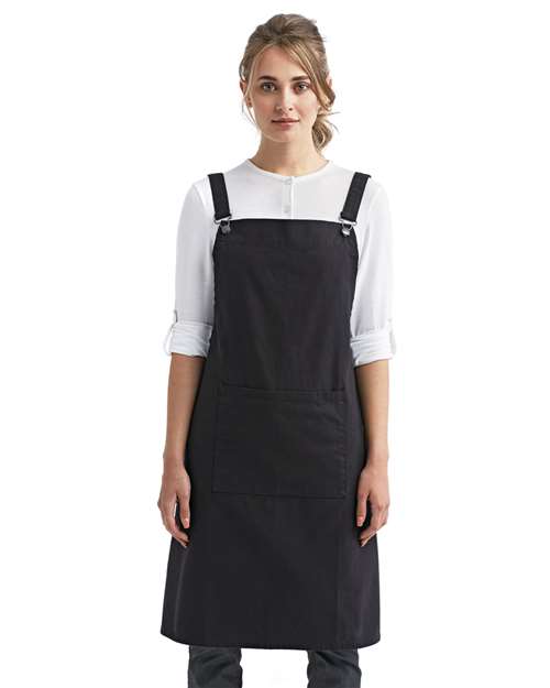 Artisan Collection by Reprime RP129 Cross Back Barista Bib Apron - Front view