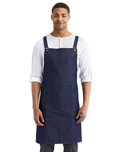 Artisan Collection by Reprime RP129 Cross Back Barista Bib Apron - Front view
