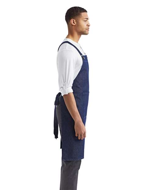 Artisan Collection by Reprime RP129 Cross Back Barista Bib Apron - Side view
