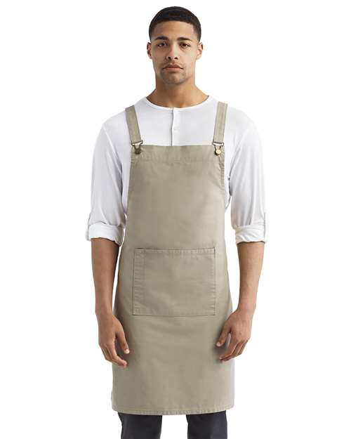 Artisan Collection by Reprime RP129 Cross Back Barista Bib Apron - Front view