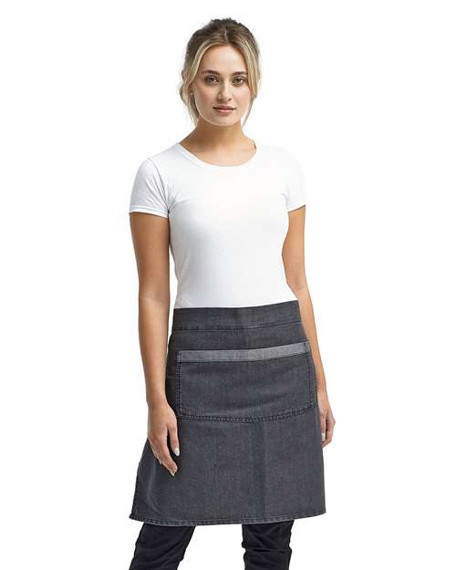 Artisan Collection by Reprime RP128 Domain Contrast Denim Waist Apron - Front view