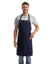 Artisan Collection by Reprime RP121 Barley Contrast Stitch Recycled Bib Apron - Front view