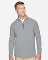 Devon & Jones DG480 Men's CrownLux Performance? Clubhouse Micro-Stripe Quarter-Zip Pullover - Front view