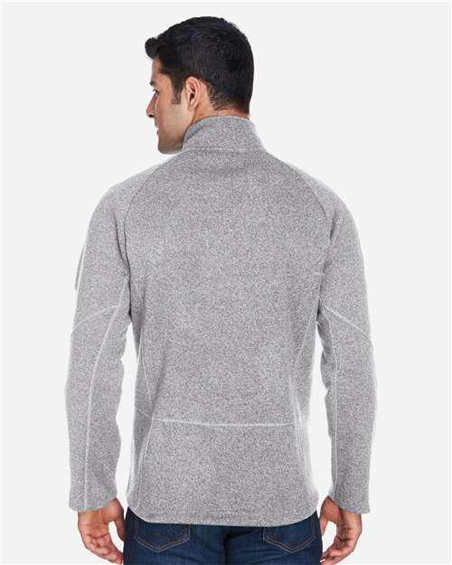Devon & Jones DG792 Unisex Bristol Sweater Fleece Quarter-Zip Pullover - Back view