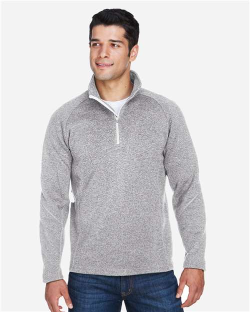 Devon & Jones DG792 Unisex Bristol Sweater Fleece Quarter-Zip Pullover - Front view