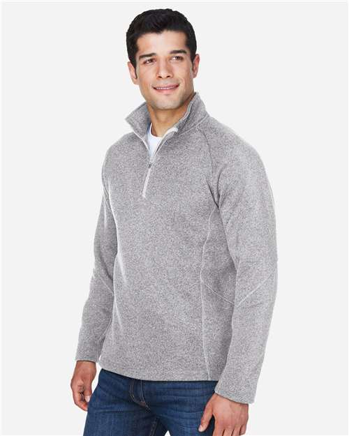 Devon & Jones DG792 Unisex Bristol Sweater Fleece Quarter-Zip Pullover - Side view