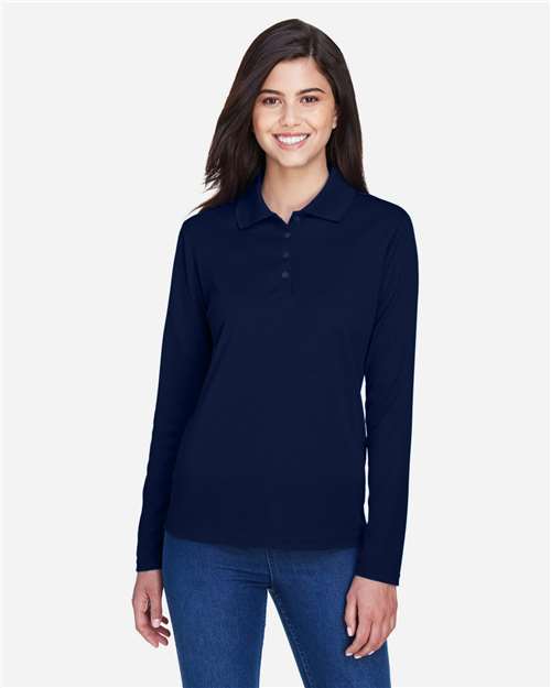 CORE365 78192 Women's Pinnacle Performance Long Sleeve Piqu·Polo - Front view