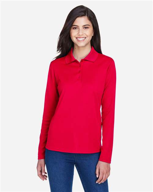 CORE365 78192 Women's Pinnacle Performance Long Sleeve Piqu·Polo - Front view