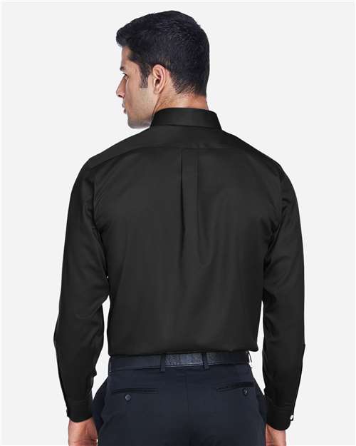 Devon & Jones DG530 Men's Crown Collection? Solid Stretch Twill Woven Dress Shirt - Back view