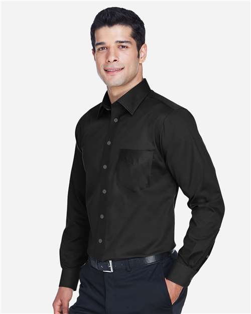 Devon & Jones DG530 Men's Crown Collection? Solid Stretch Twill Woven Dress Shirt - Side view
