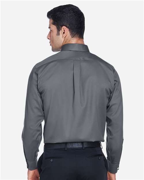 Devon & Jones DG530 Men's Crown Collection? Solid Stretch Twill Woven Dress Shirt - Back view