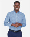 Devon & Jones D640 Men's Crown Collection? Gingham Check Woven Dress Shirt - Front view