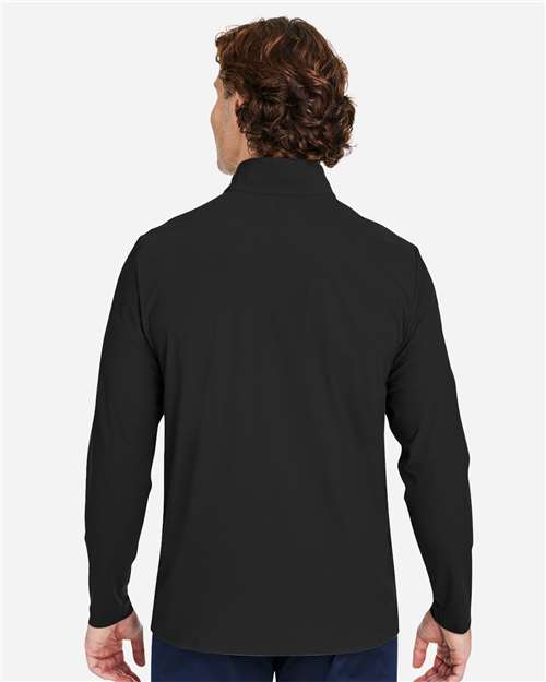 Devon & Jones DG410 Men's CrownLux Performance? Windsor Welded Quarter-Zip Pullover - Back view