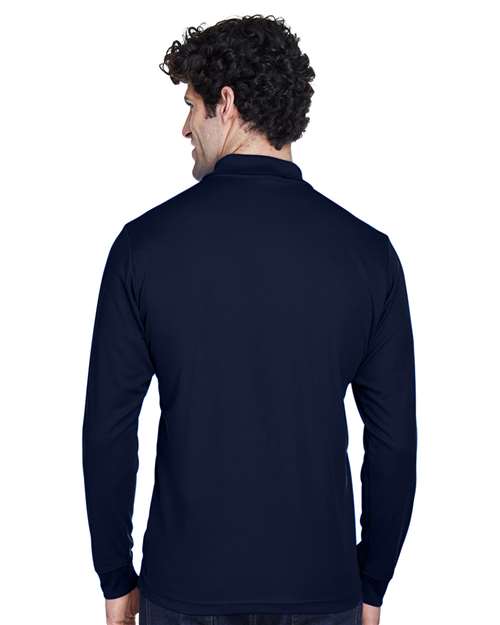 CORE365 88192T Men's Tall Pinnacle Performance Long Sleeve Piqu·Polo - Back view