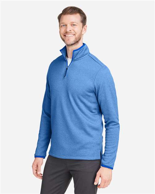 CORE365 CE73 Men's Venture Heathered Stripe Quarter-Zip Pullover - Side view