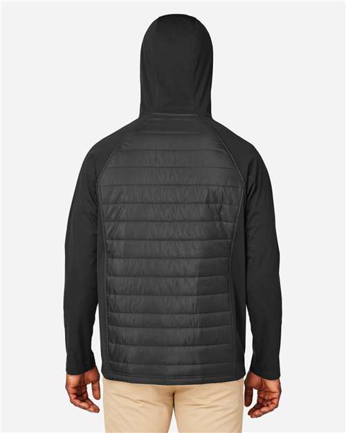 CORE365 CE808 Unisex Techno Lite Hybrid Hooded Jacket - Back view