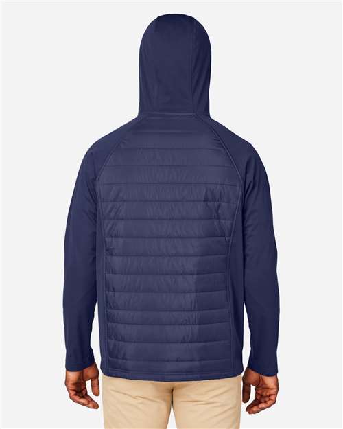 CORE365 CE808 Unisex Techno Lite Hybrid Hooded Jacket - Back view