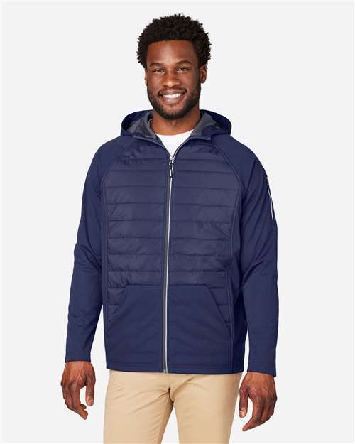 CORE365 CE808 Unisex Techno Lite Hybrid Hooded Jacket - Front view