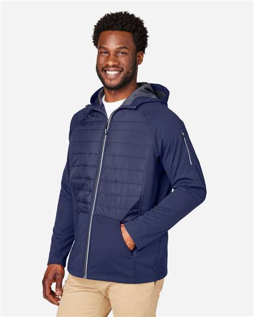 CORE365 CE808 Unisex Techno Lite Hybrid Hooded Jacket - Side view