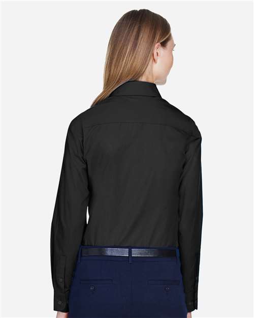 Devon & Jones D620W Women's Crown Collection? Broadcloth Woven Dress Shirt - Back view