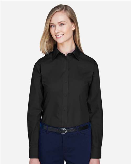 Devon & Jones D620W Women's Crown Collection? Broadcloth Woven Dress Shirt - Front view
