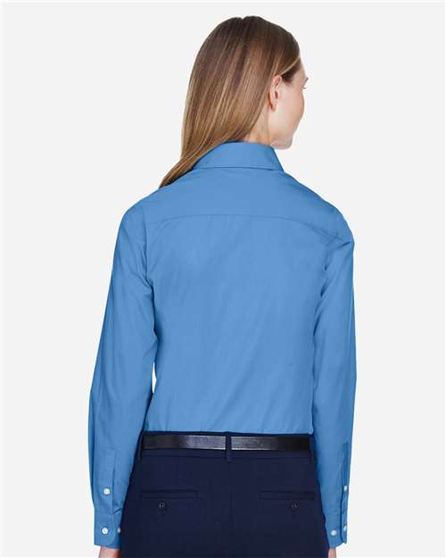 Devon & Jones D620W Women's Crown Collection? Broadcloth Woven Dress Shirt - Back view
