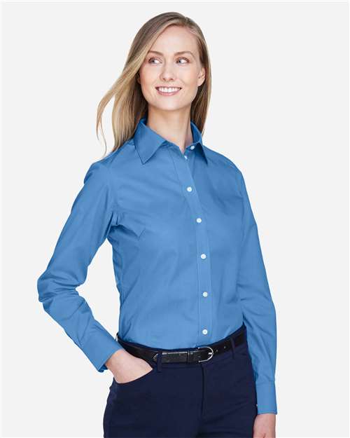 Devon & Jones D620W Women's Crown Collection? Broadcloth Woven Dress Shirt - Side view