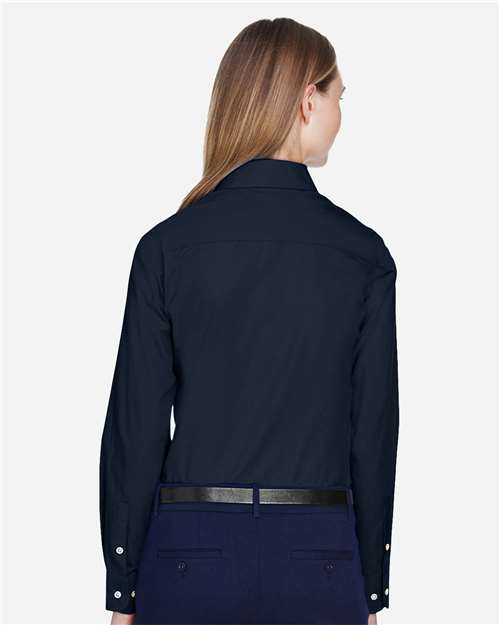 Devon & Jones D620W Women's Crown Collection? Broadcloth Woven Dress Shirt - Back view