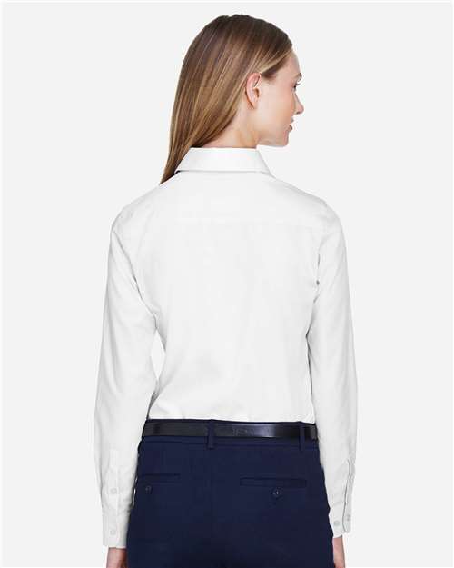 Devon & Jones D620W Women's Crown Collection? Broadcloth Woven Dress Shirt - Back view