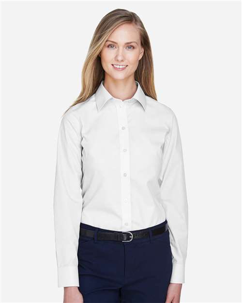 Devon & Jones D620W Women's Crown Collection? Broadcloth Woven Dress Shirt - Front view