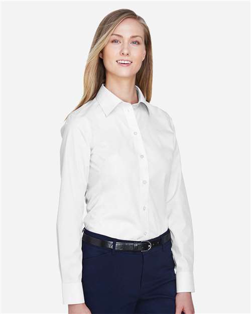 Devon & Jones D620W Women's Crown Collection? Broadcloth Woven Dress Shirt - Side view