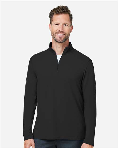 Devon & Jones DG425 Men's Raleigh Stretch Quarter-Zip Pullover - Front view