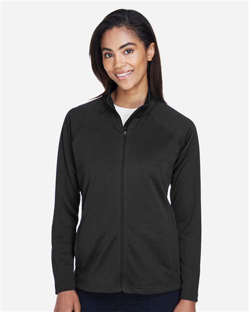 Devon & Jones DG420W Women's Stretch Tech-Shell? Compass Full-Zip Jacket - Front view