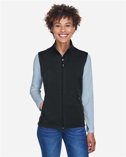 CORE365 CE701W Women's Cruise Two-Layer Fleece Bonded Soft?Shell Vest - Front view