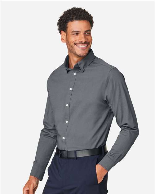 Devon & Jones DG505 Men's CrownLux Performance? Spencer Poplin Dress Shirt - Side view