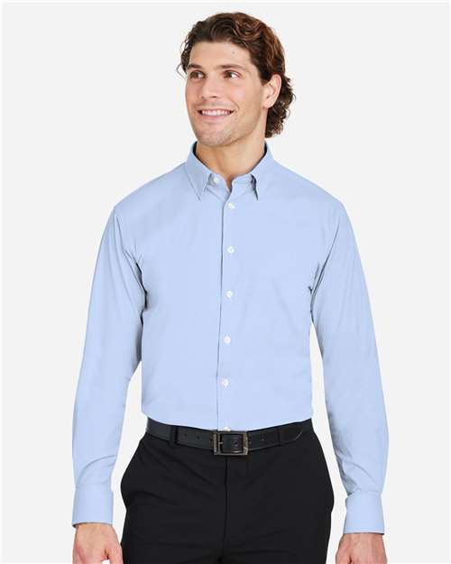 Devon & Jones DG537 Men's CrownLux Performance? Microstripe Dress Shirt - Front view