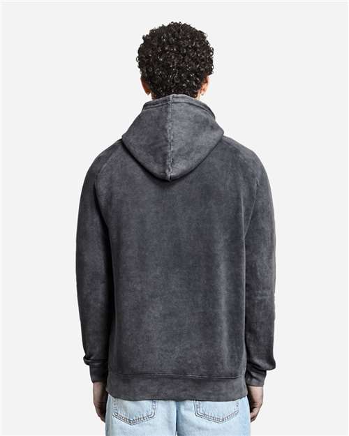 Lane Seven LST004 Unisex Vintage Raglan Hoodie Sweatshirt - Back view