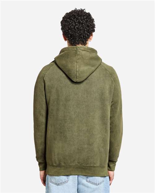Lane Seven LST004 Unisex Vintage Raglan Hoodie Sweatshirt - Back view