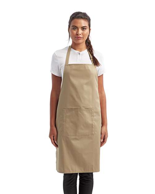 Artisan Collection by Reprime RP154 Recycled Pocket Bib Apron - Front view