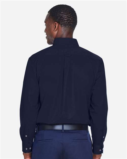 Harriton M500 Men's Easy Blend? Twill?Shirt - Back view