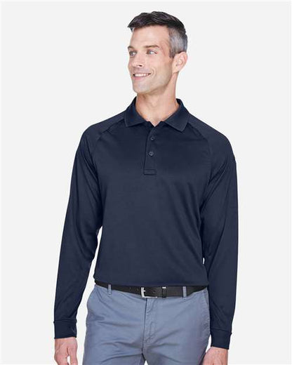 Harriton M211L Men's Advantage Long Sleeve Tactical Polo - Front view