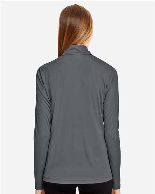Team 365 TT31W Women's Zone Performance Quarter-Zip Pullover - Back view