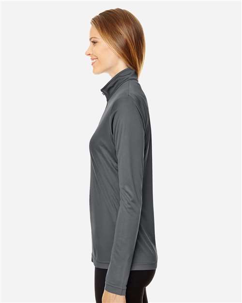 Team 365 TT31W Women's Zone Performance Quarter-Zip Pullover - Side view