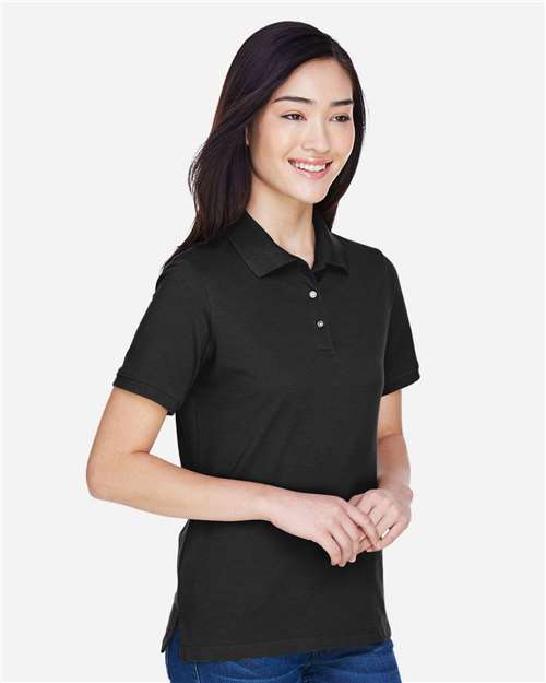 Harriton M265W Women's Easy Blend Polo - Side view