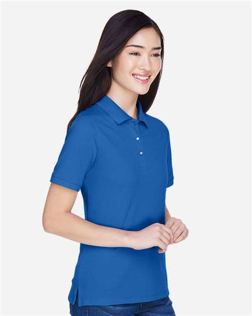 Harriton M265W Women's Easy Blend Polo - Side view
